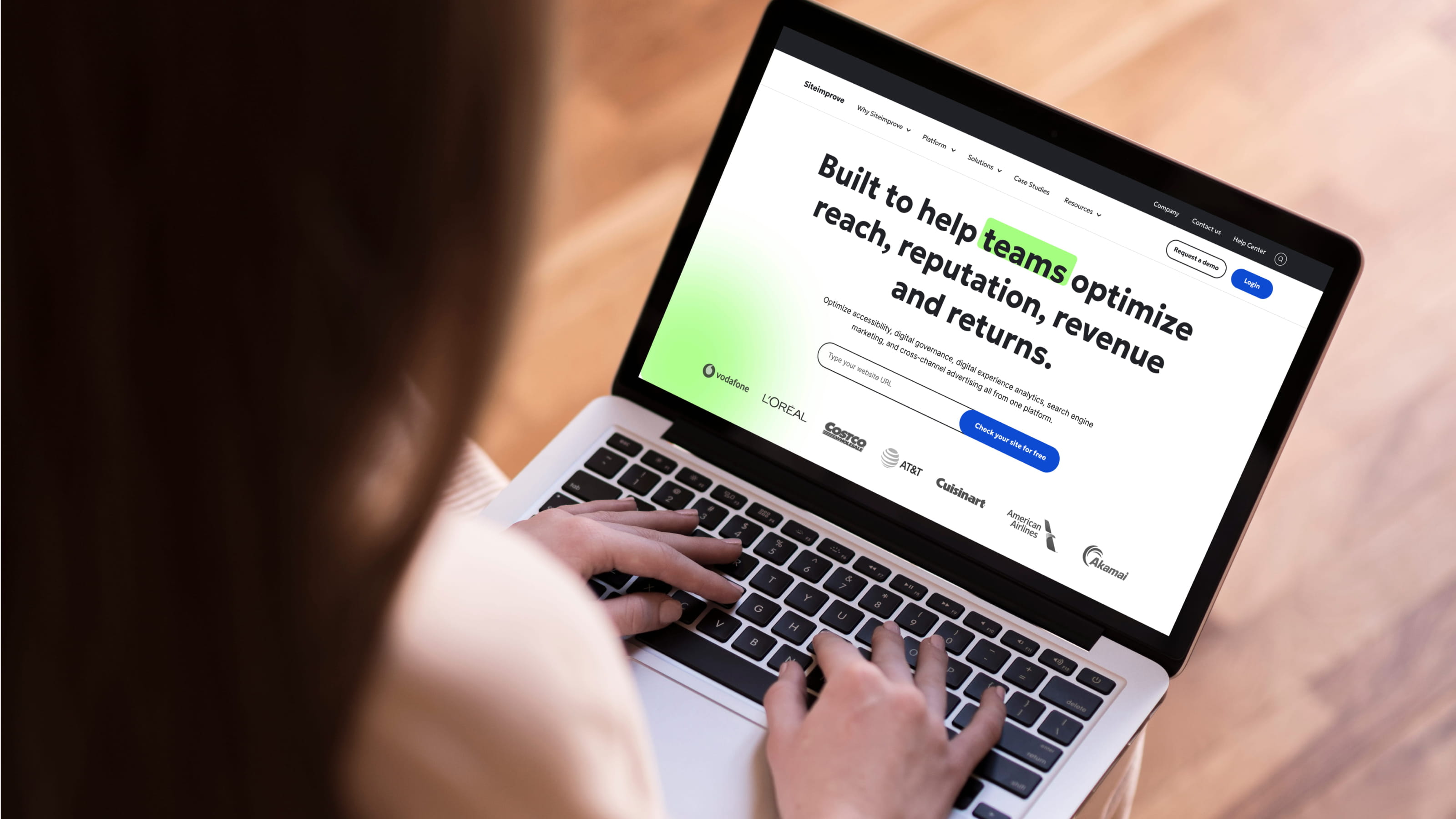 Mockup of the redesigned Siteimprove website homepage