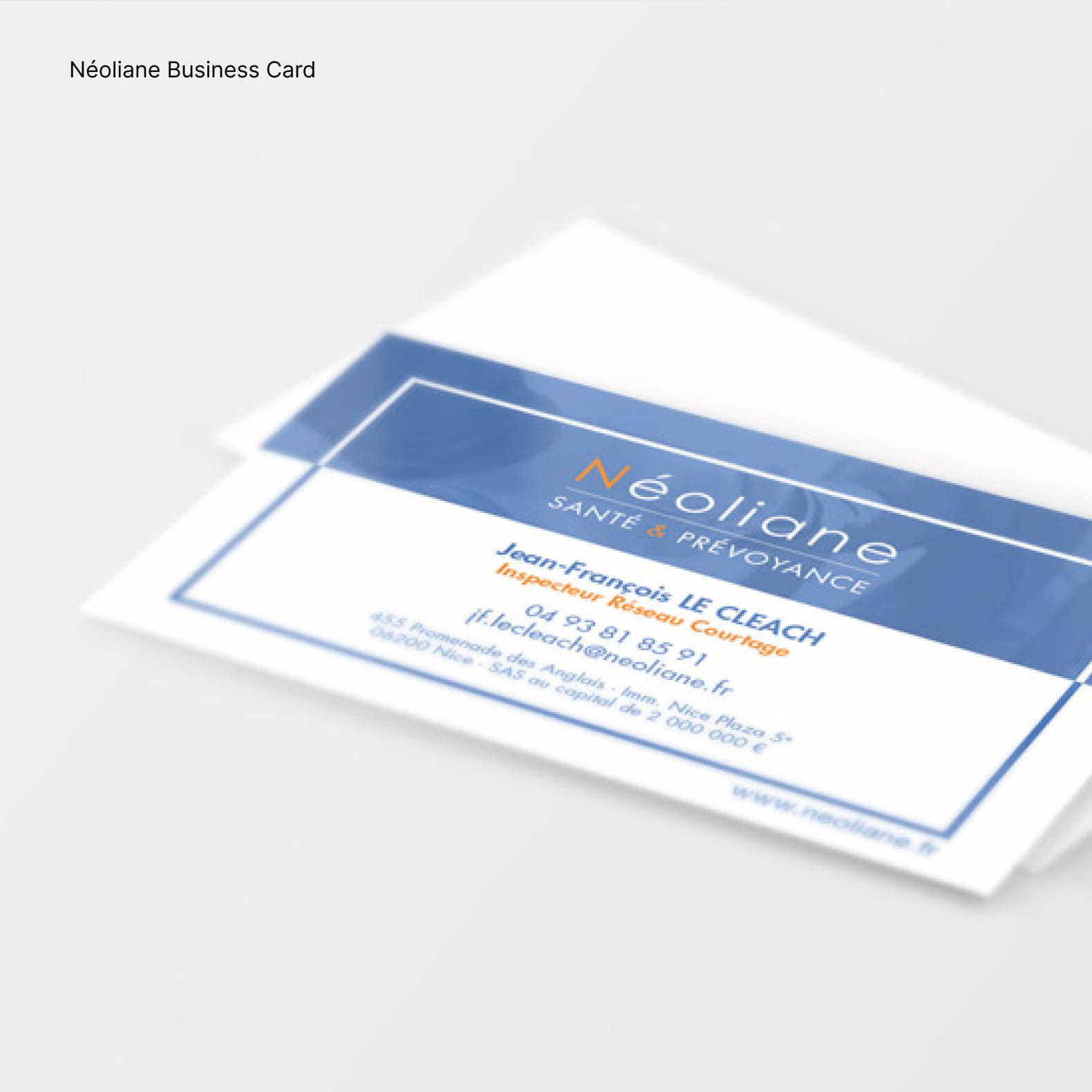 Business card design for Neoliane insurance