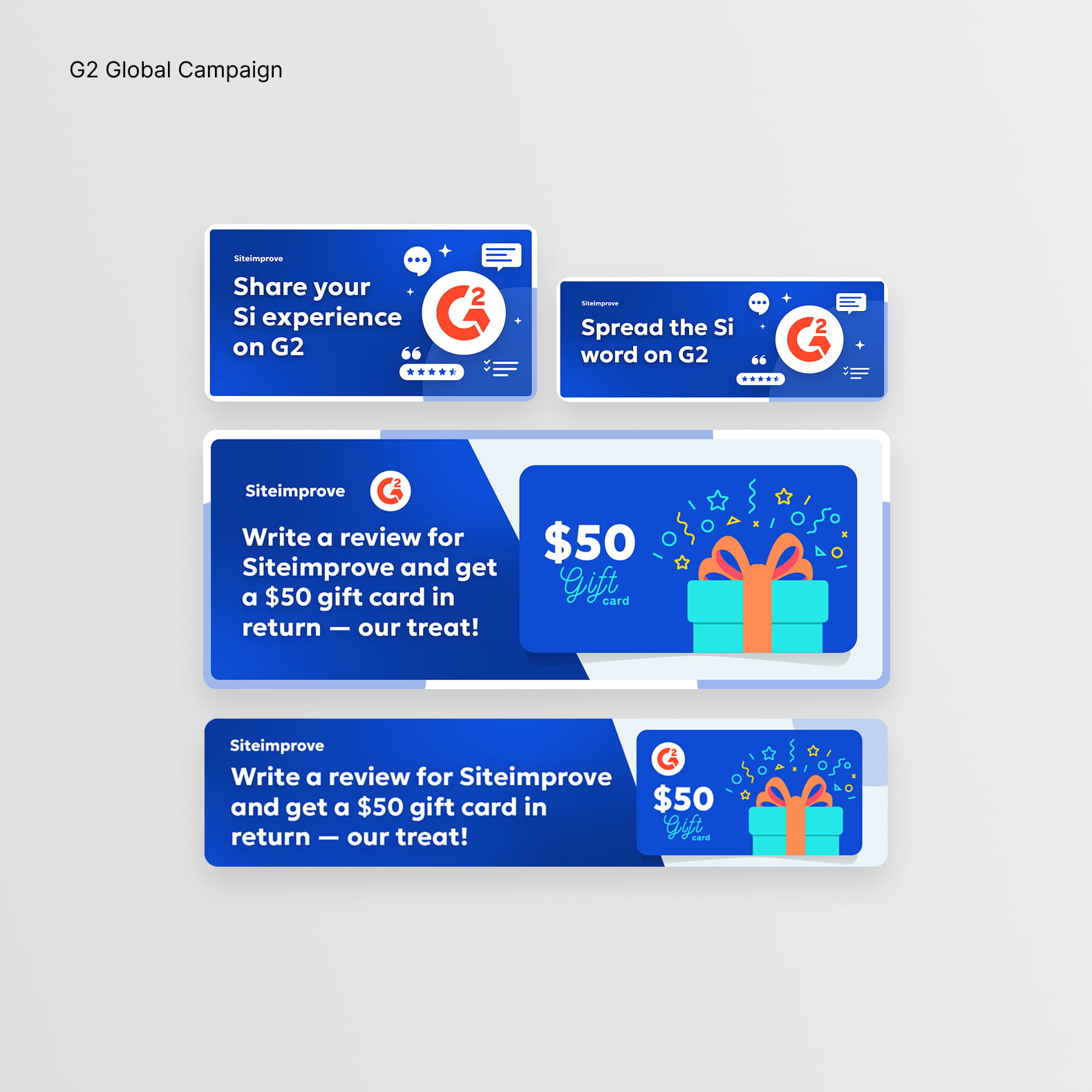 G2 Global campaign visuals for Siteimprove