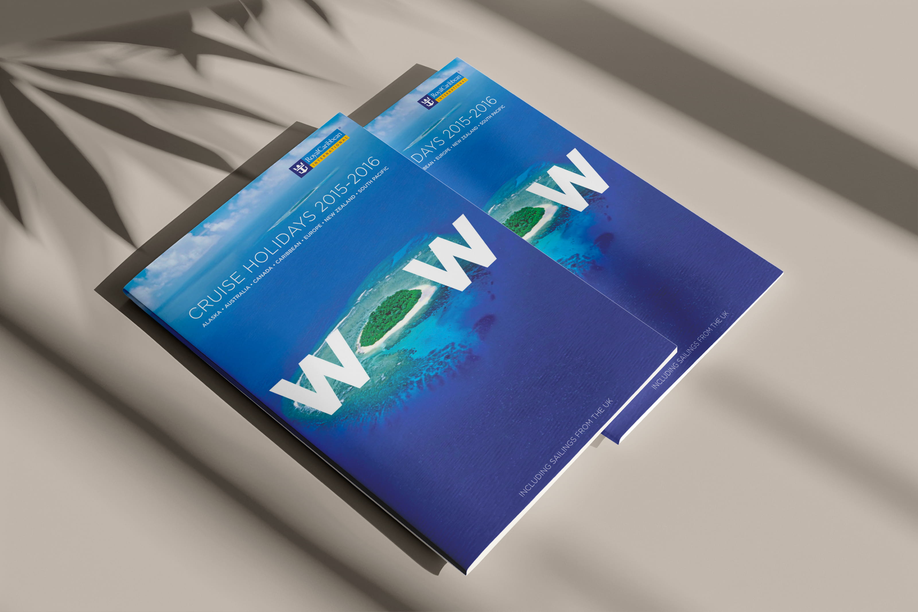 Mockup design of Royal Caribbean cruise line brochure cover