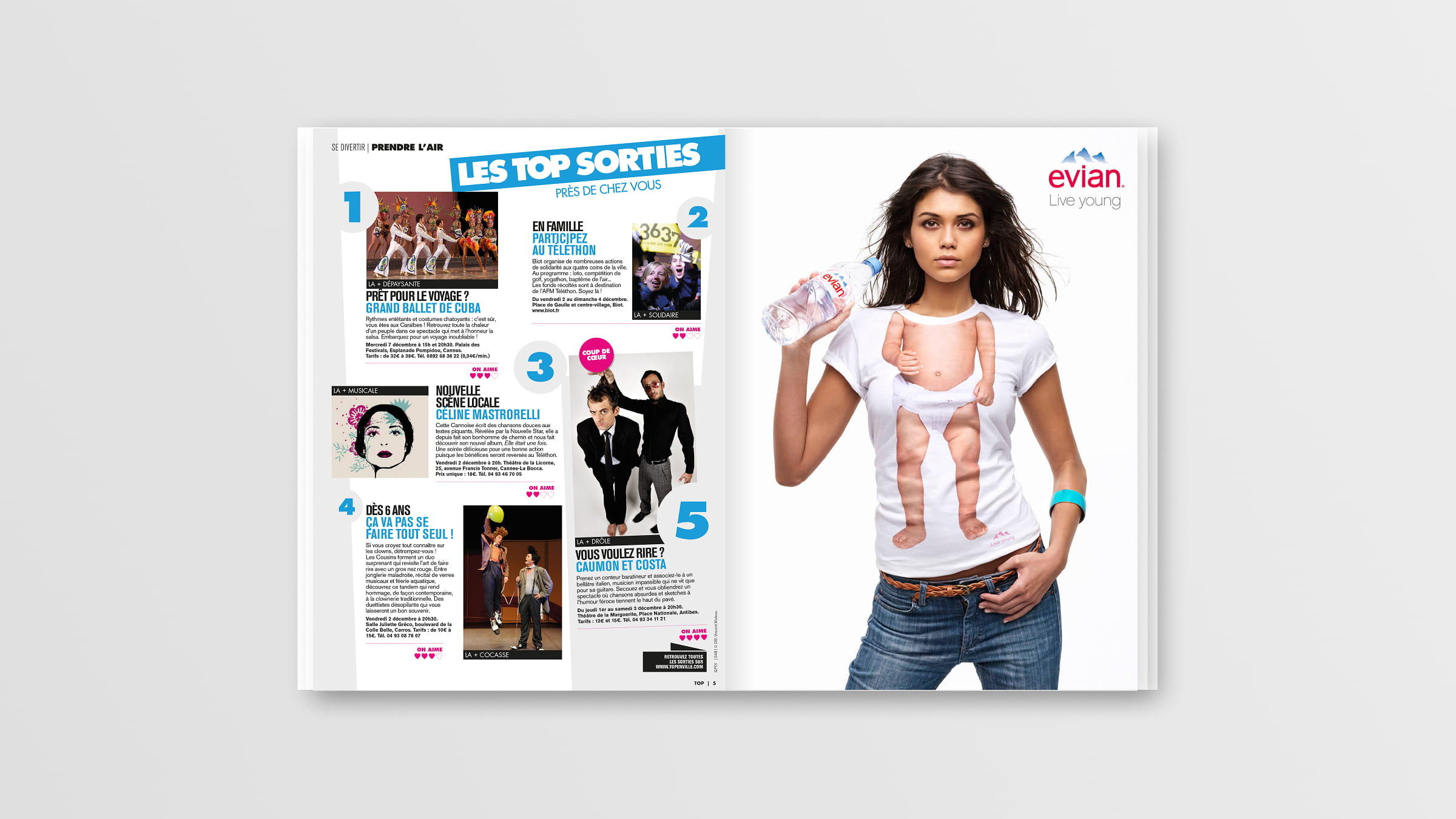 Magazine design for Top 06 publication. Theme: Top things to do in Nice and surrounding areas