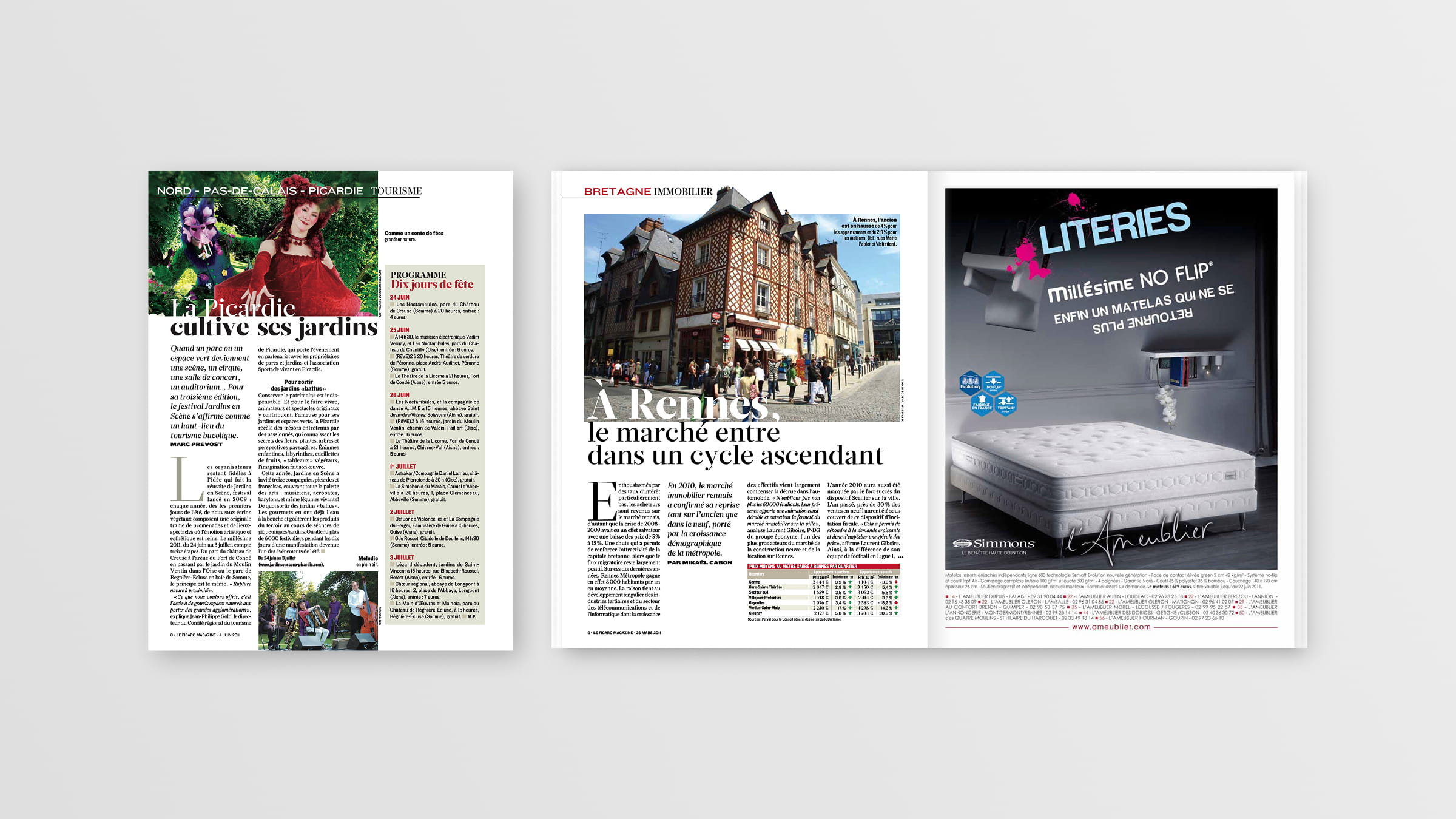 Editorial design for Figaro Magazine. Theme: Garden and property costs